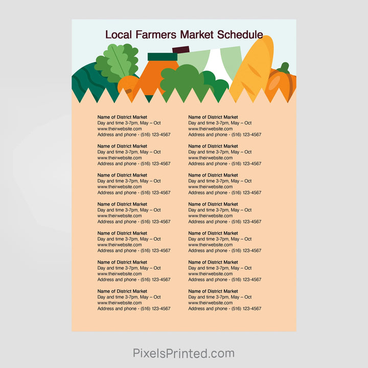 ERA real estate farmers market schedule postcards postcards PixelsPrinted 