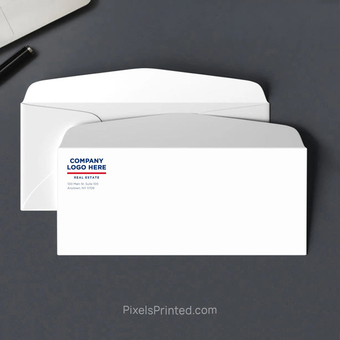RA Real Estate office envelope with brokerage return address