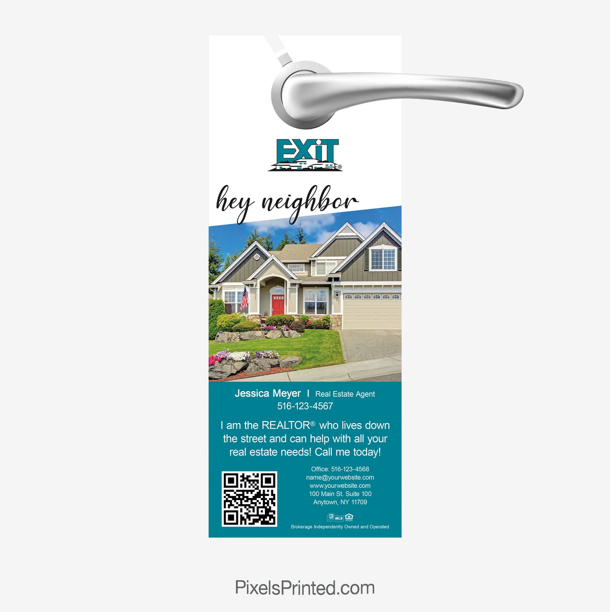 neighborhood introduction door hanger for EXIT real estate agents