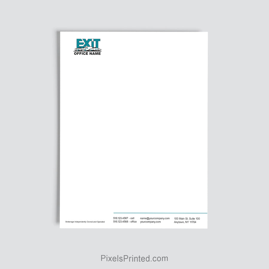 EXIT Realty brokerage letterhead personalized with office information