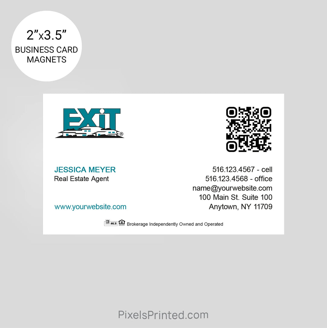 EXIT realty business card magnets PixelsPrinted 