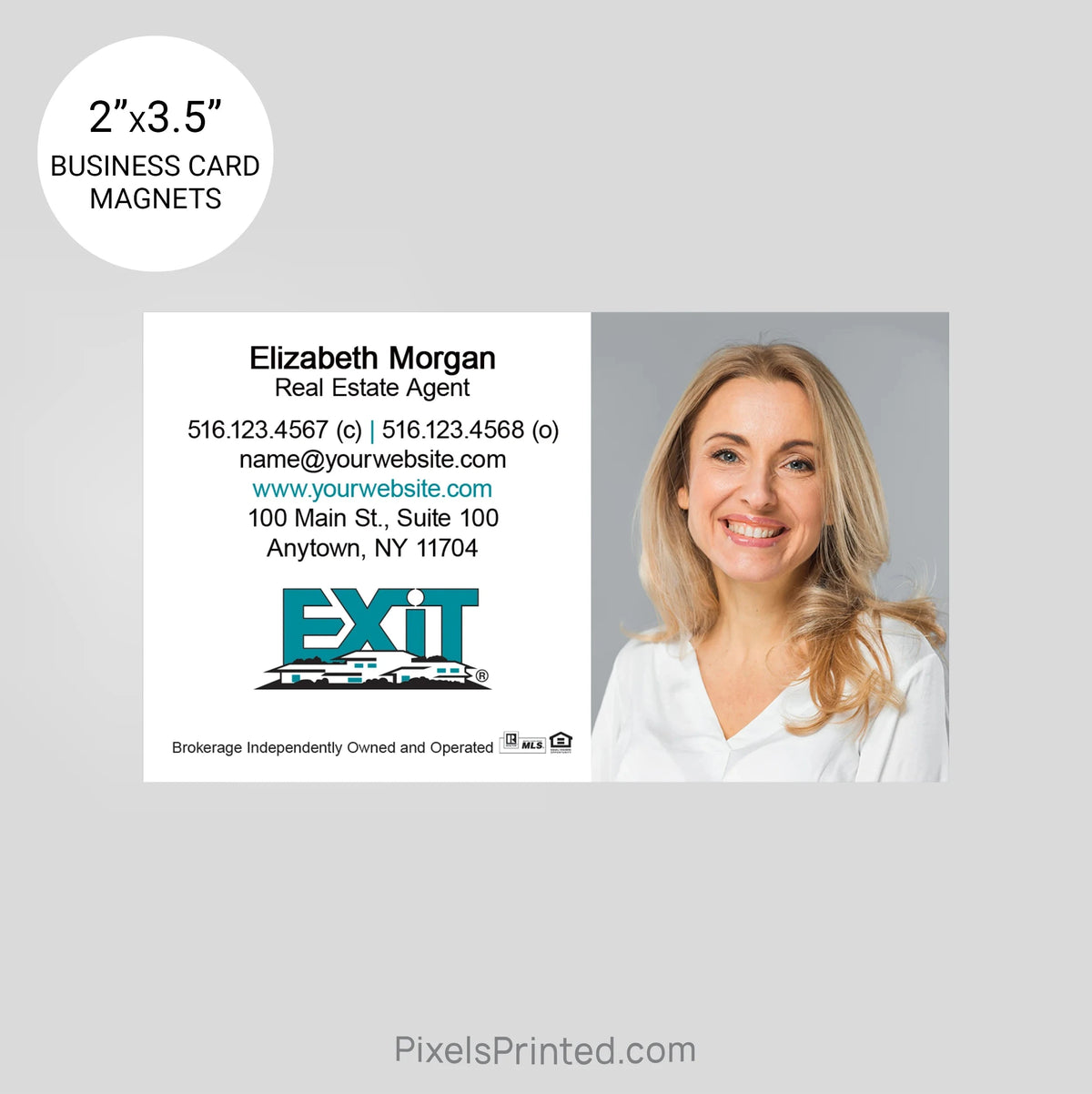 EXIT realty business card magnets PixelsPrinted 