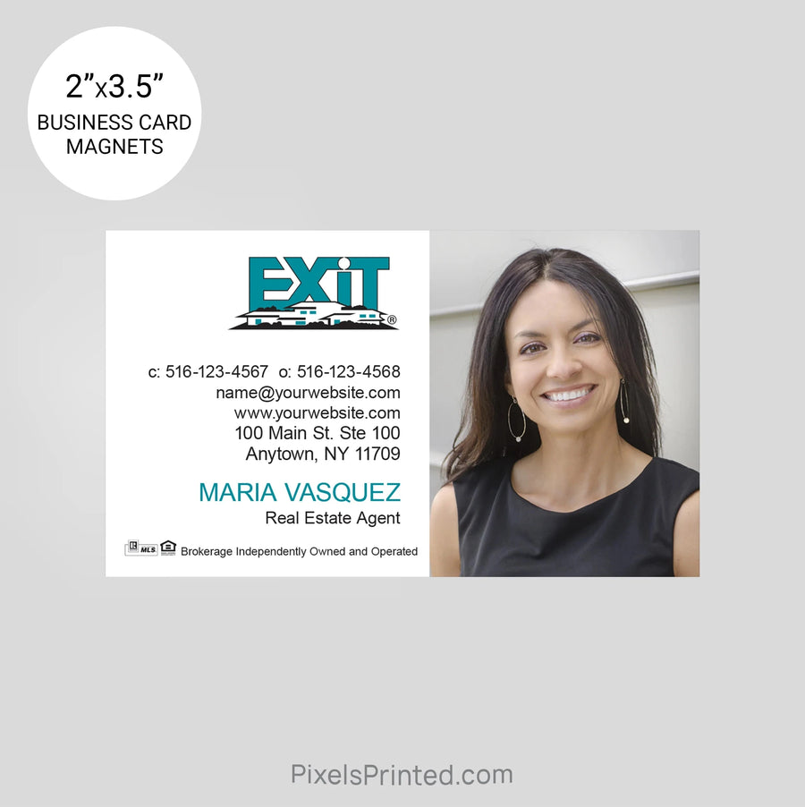 EXIT realty business card magnets PixelsPrinted 