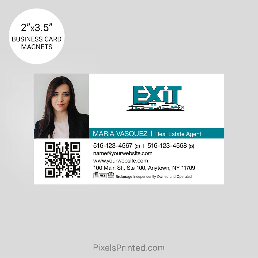 EXIT realty business card magnets PixelsPrinted 