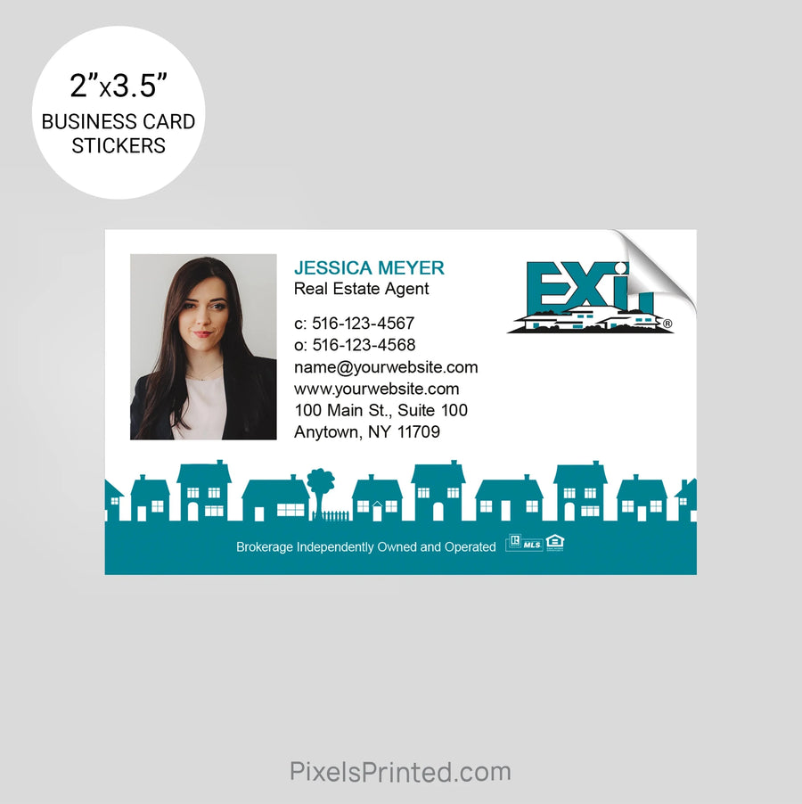 EXIT realty business card stickers PixelsPrinted 