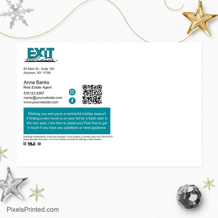 EXIT realty Christmas holiday postcards PixelsPrinted 