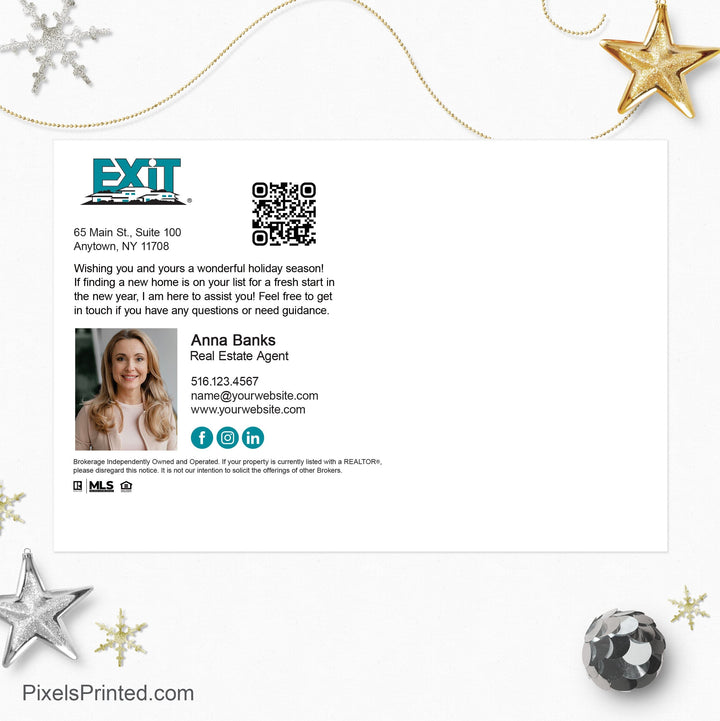 EXIT realty Christmas holiday postcards PixelsPrinted 