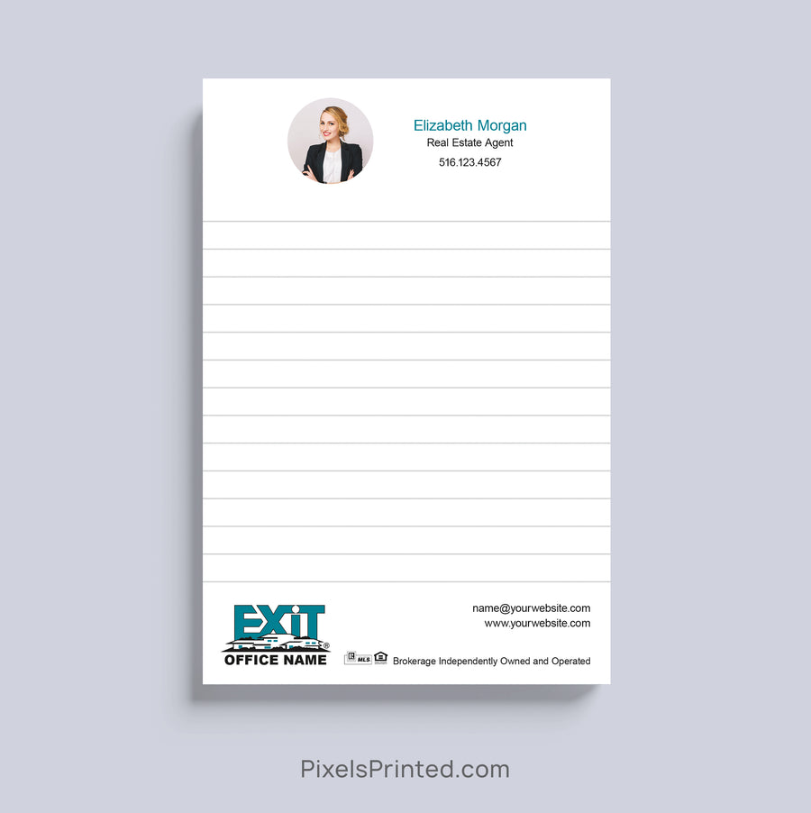Custom EXIT Realty real estate agent notepad with personalized branding