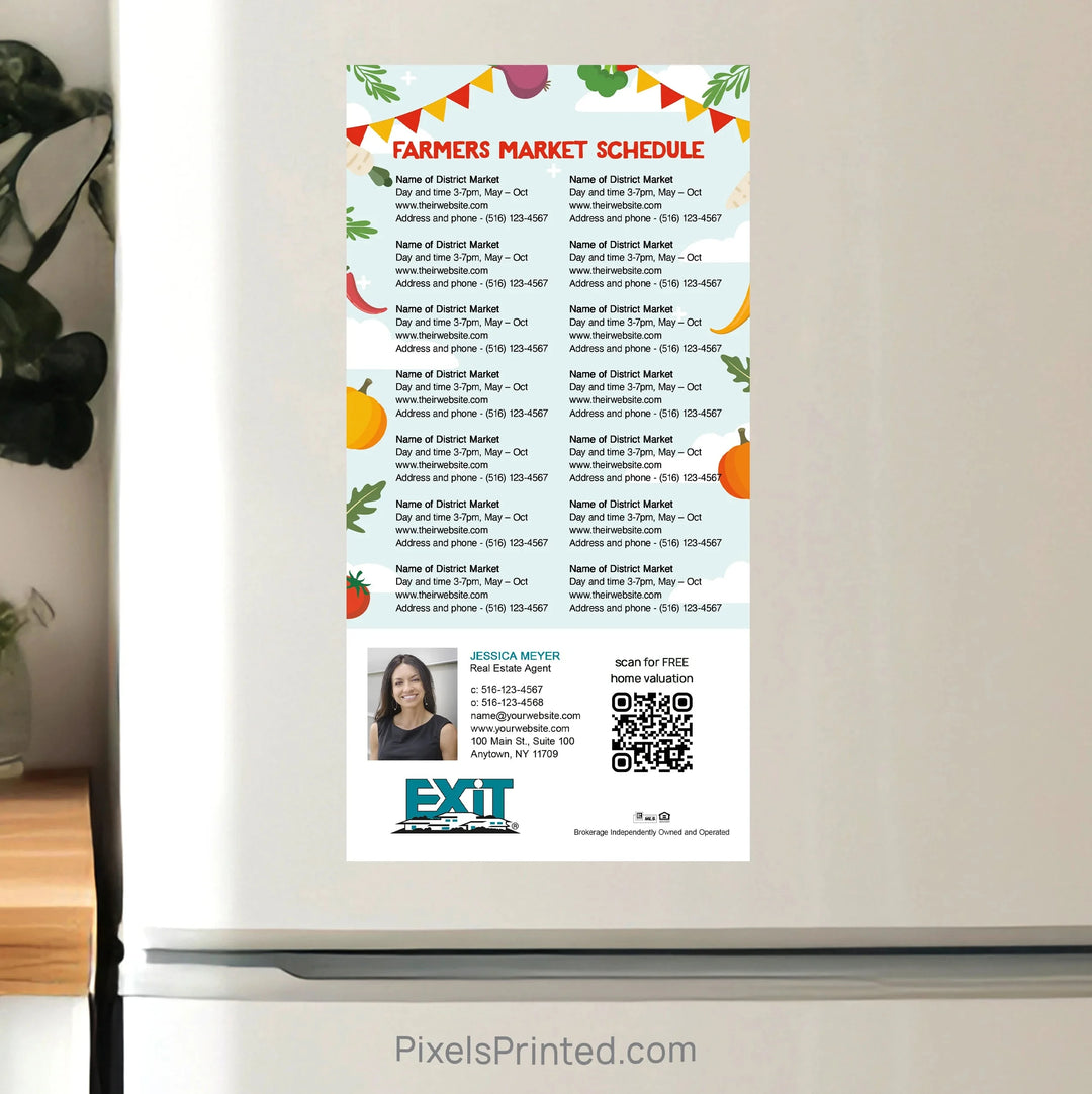 EXIT Realty Farmers Market Schedule Postcard Magnets postcard magnets PixelsPrinted 
