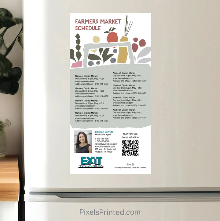 EXIT Realty Farmers Market Schedule Postcard Magnets postcard magnets PixelsPrinted 