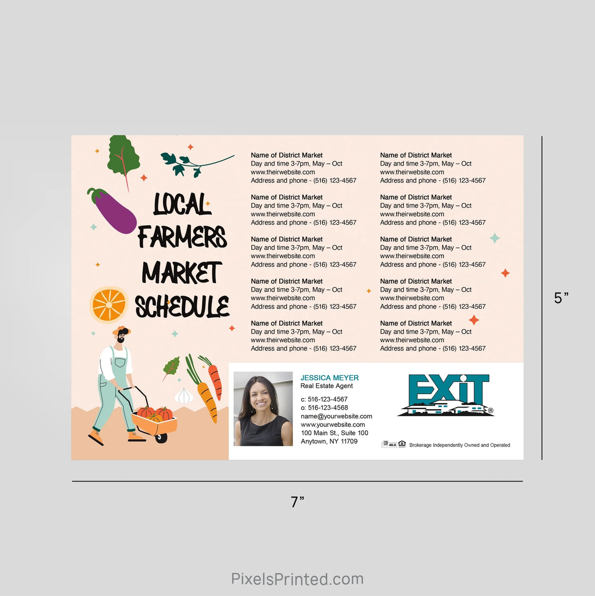 EXIT Realty Farmers Market Schedule Postcard Magnets postcard magnets PixelsPrinted 