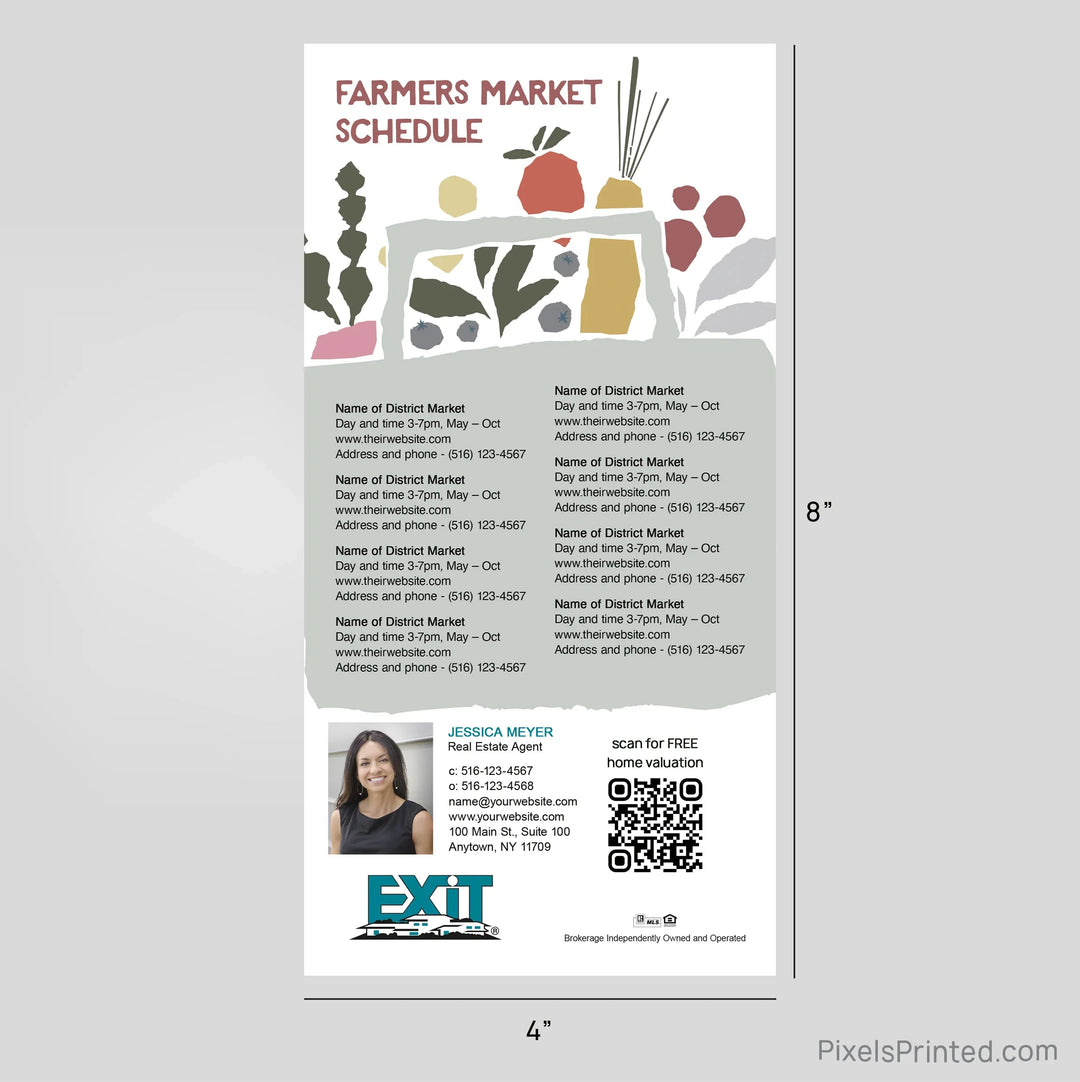EXIT Realty Farmers Market Schedule Postcard Magnets postcard magnets PixelsPrinted 