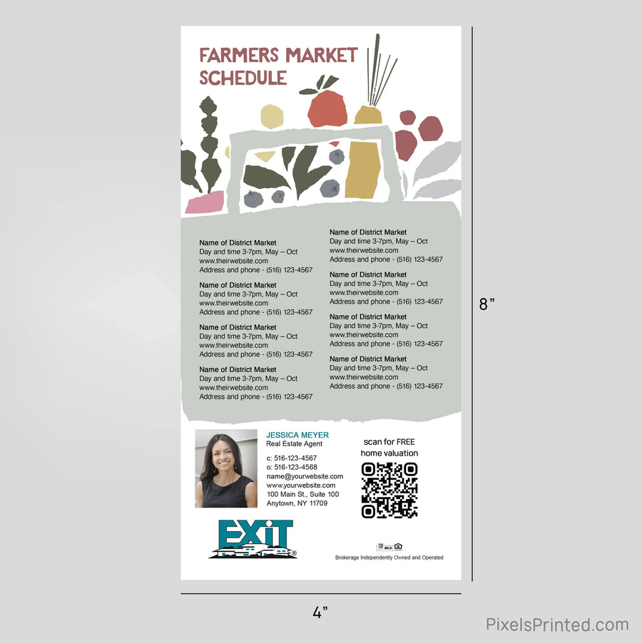 EXIT Realty Farmers Market Schedule Postcard Magnets postcard magnets PixelsPrinted 