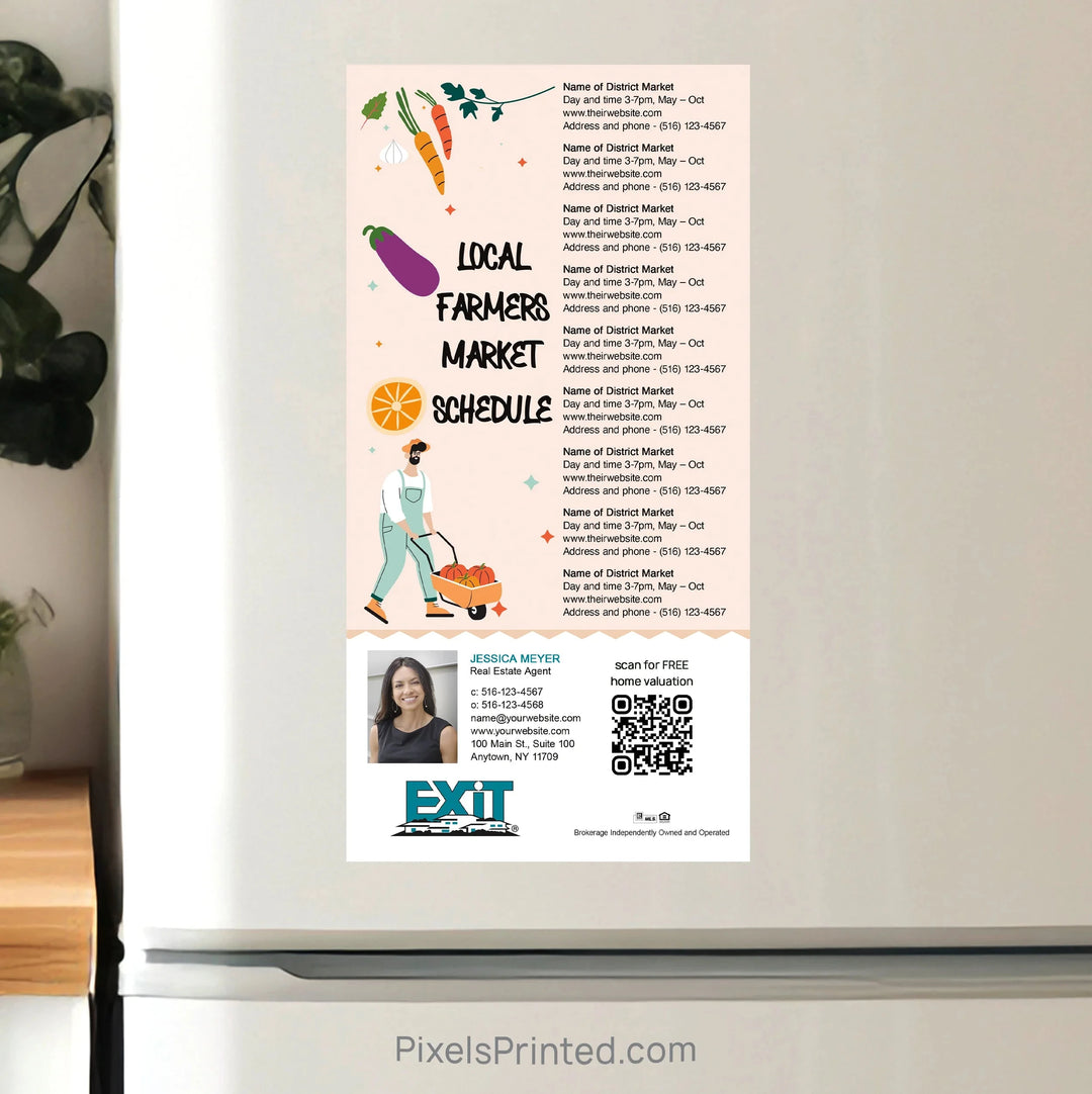 EXIT Realty Farmers Market Schedule Postcard Magnets postcard magnets PixelsPrinted 