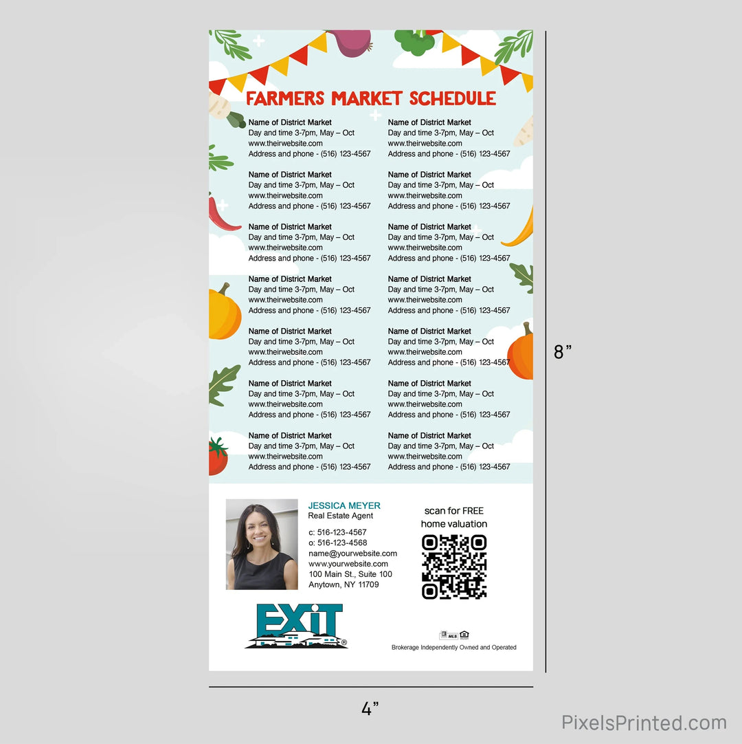 EXIT Realty Farmers Market Schedule Postcard Magnets postcard magnets PixelsPrinted 