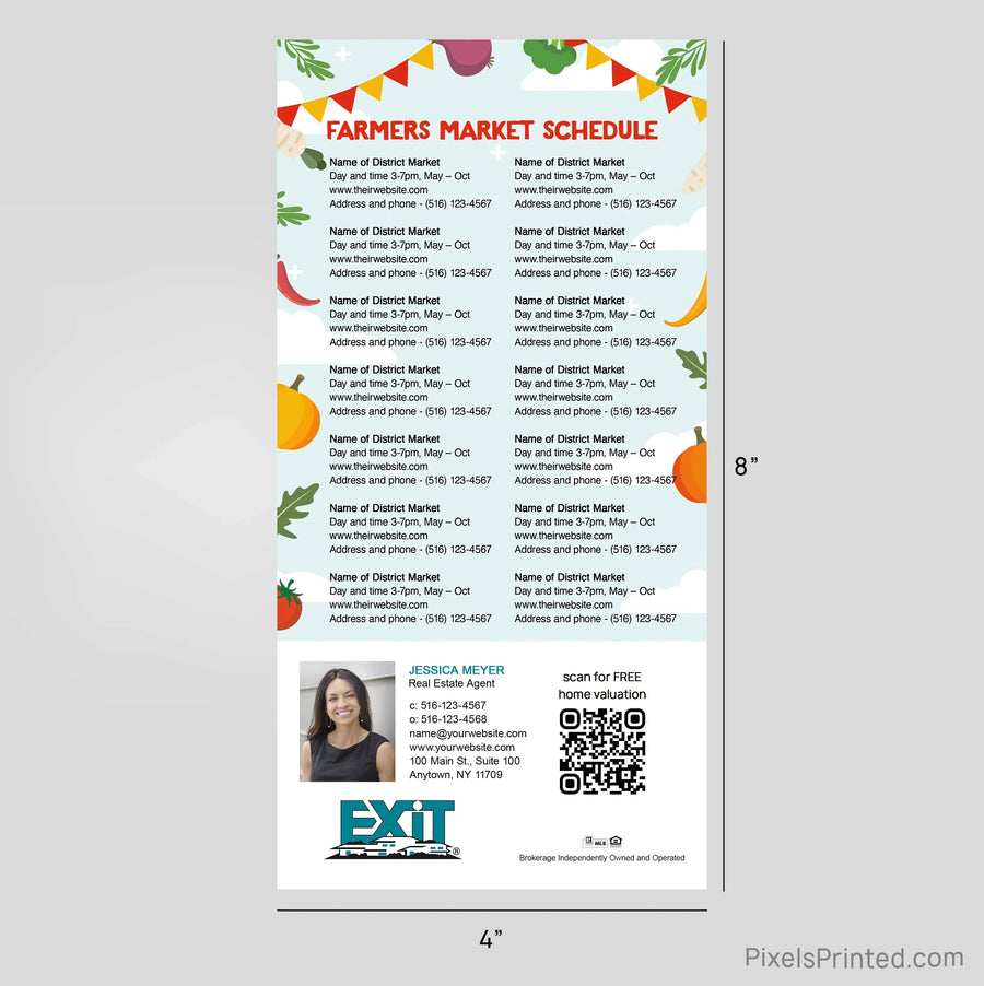 EXIT Realty Farmers Market Schedule Postcard Magnets postcard magnets PixelsPrinted 