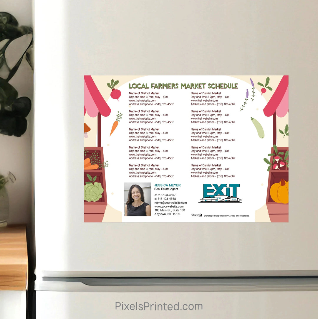 EXIT Realty Farmers Market Schedule Postcard Magnets postcard magnets PixelsPrinted 