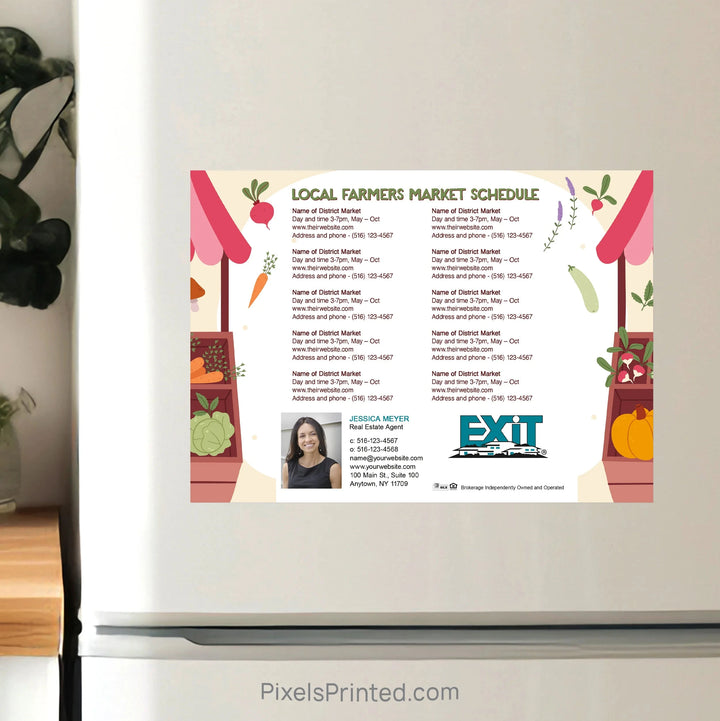 EXIT Realty Farmers Market Schedule Postcard Magnets postcard magnets PixelsPrinted 