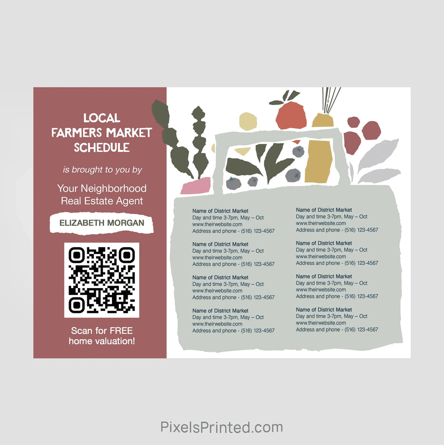 EXIT realty farmers market schedule postcards PixelsPrinted 
