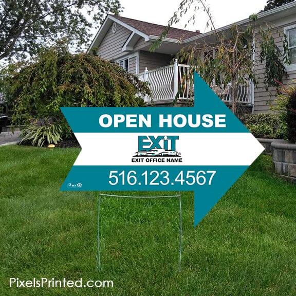 EXIT realty open house arrow shaped yard signs PixelsPrinted 