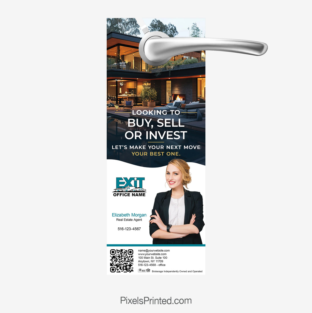 EXIT Realty real estate agent introduction door hanger for neighborhood marketing