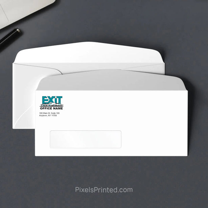 EXIT Realty real estate envelope with logo and window