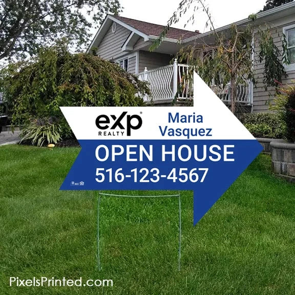 EXP realty arrow shaped yard signs yard signs PixelsPrinted 