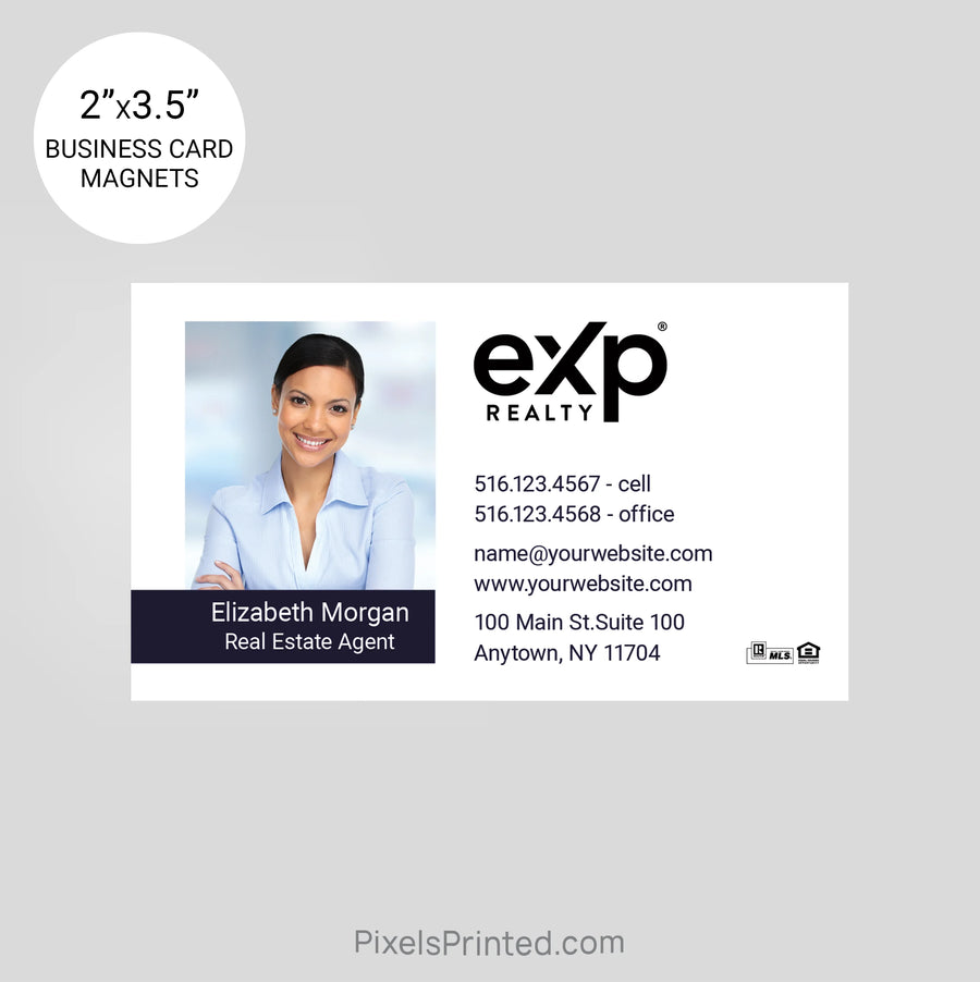 modern professional business card magnets for exp realty real estate agents