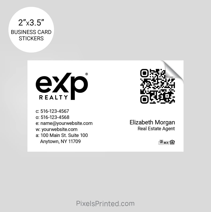 EXP realty business card stickers sticker PixelsPrinted 