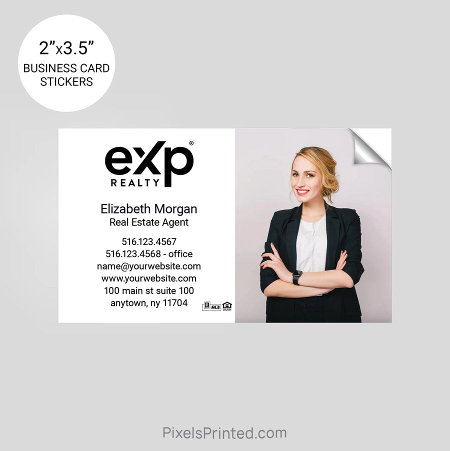 EXP realty business card stickers sticker PixelsPrinted 