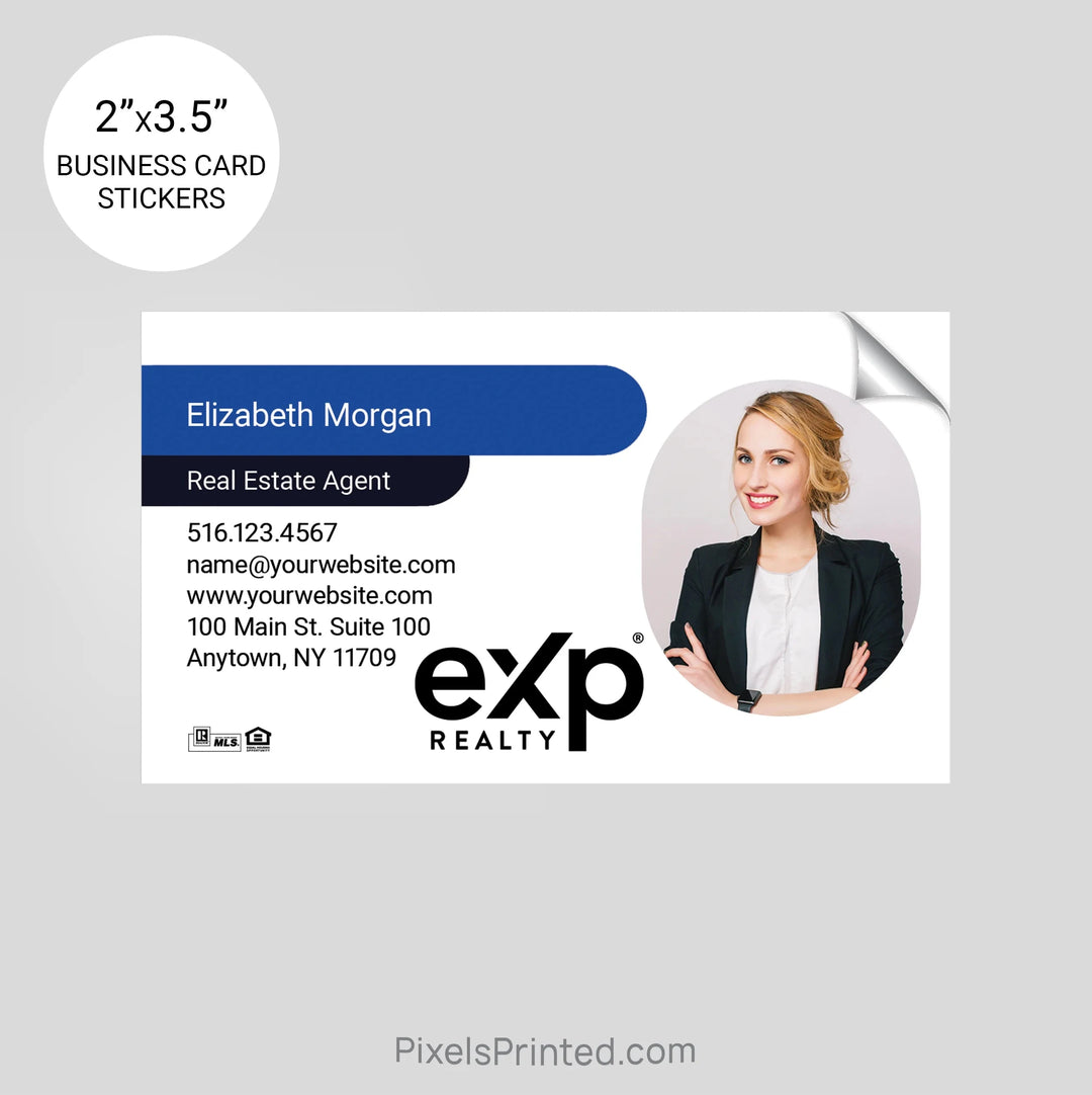 EXP realty business card stickers sticker PixelsPrinted 