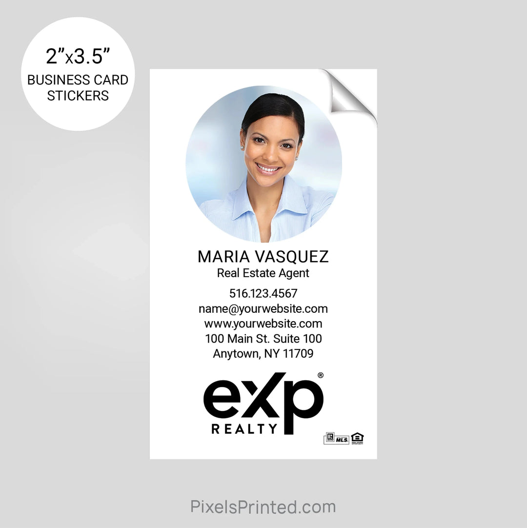 EXP realty business card stickers sticker PixelsPrinted 