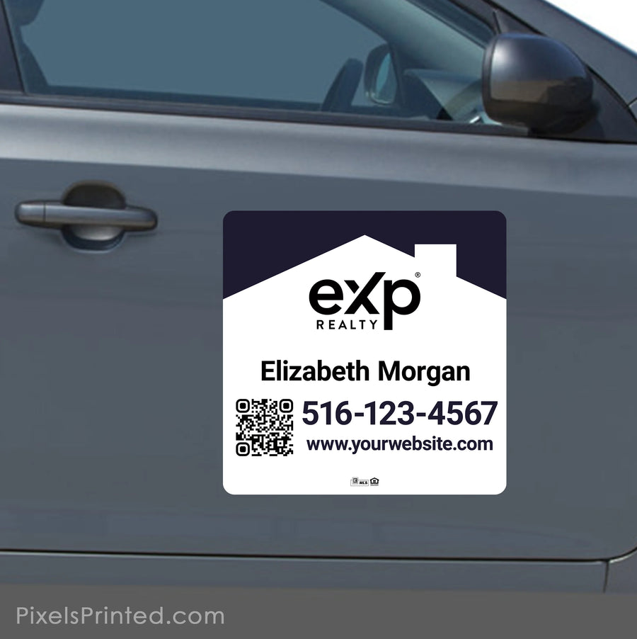 eXp Realty square car magnet featuring personalized agent branding to help build recognition throughout the local market.