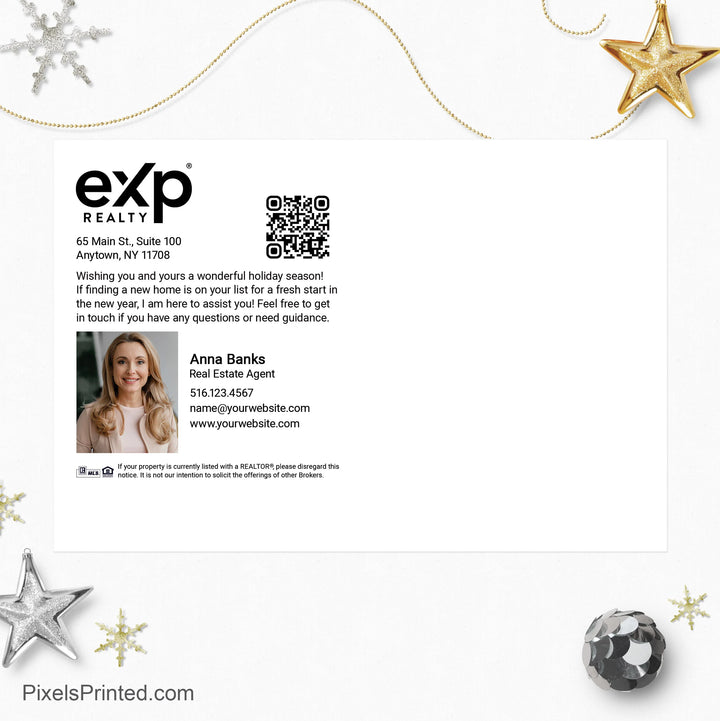 EXP realty Christmas holiday postcards for real estate agents marketing