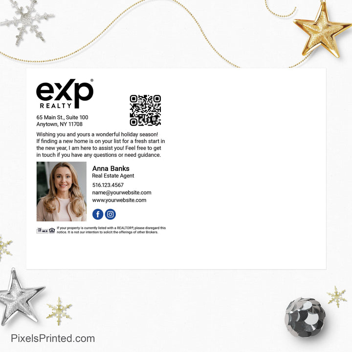 EXP realty Christmas New Year postcards PixelsPrinted 