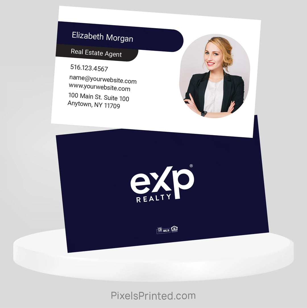 Classic eXp Realty business card with clean lines and personalized real estate branding.