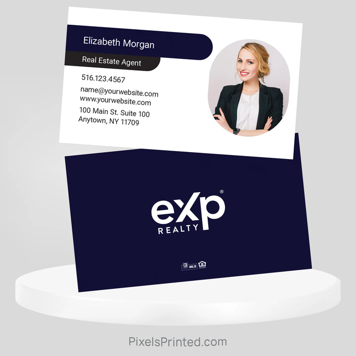 Classic eXp Realty business card with clean lines and personalized real estate branding.