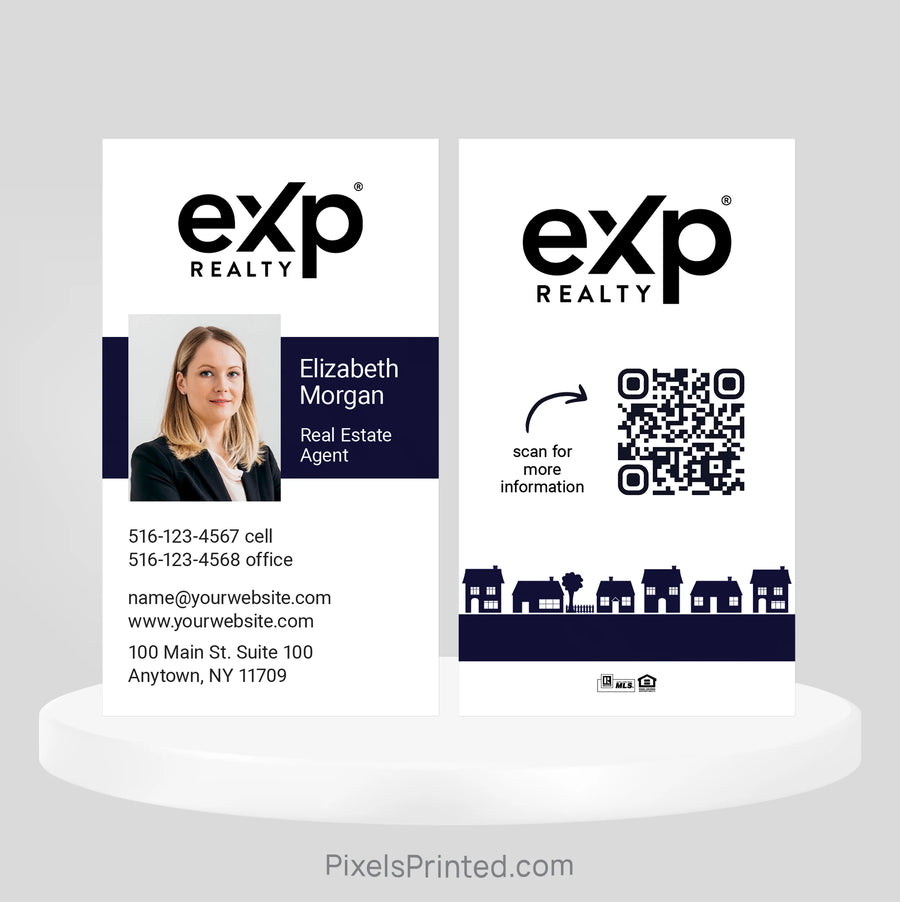 Contemporary eXp Realty business card with simple layout and personalized contact information.