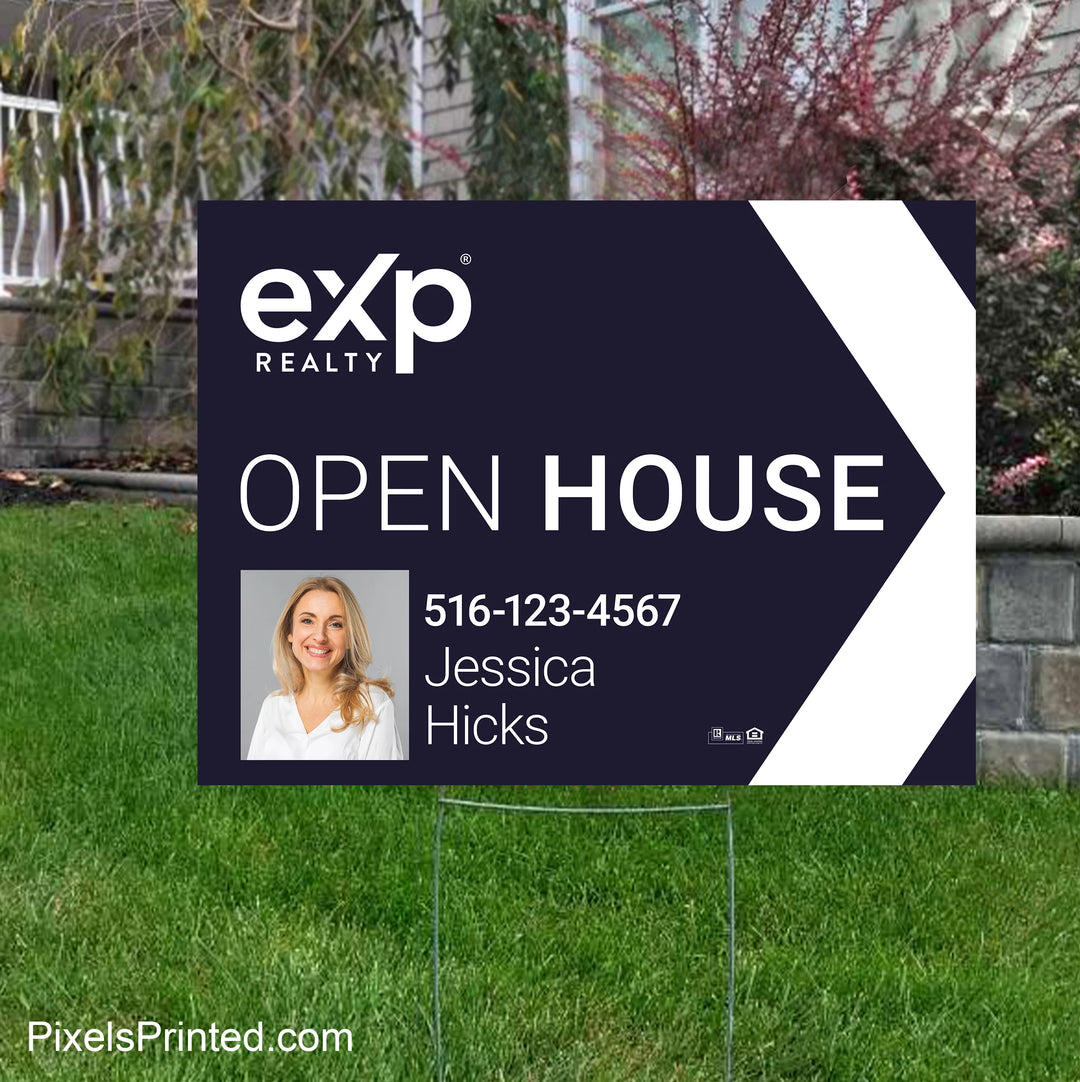 directional yard sign for exp realty open house