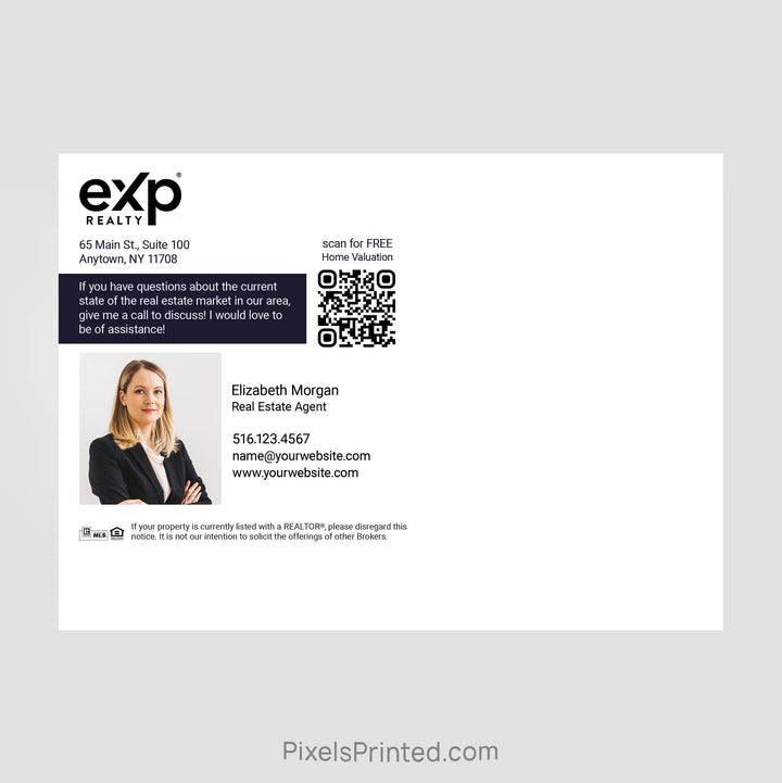 EXP realty farmers market schedule postcards for real estate agents