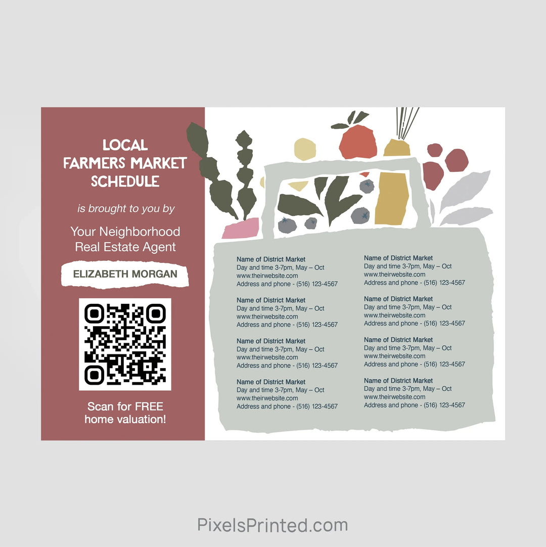 EXP realty farmers market schedule postcards PixelsPrinted 
