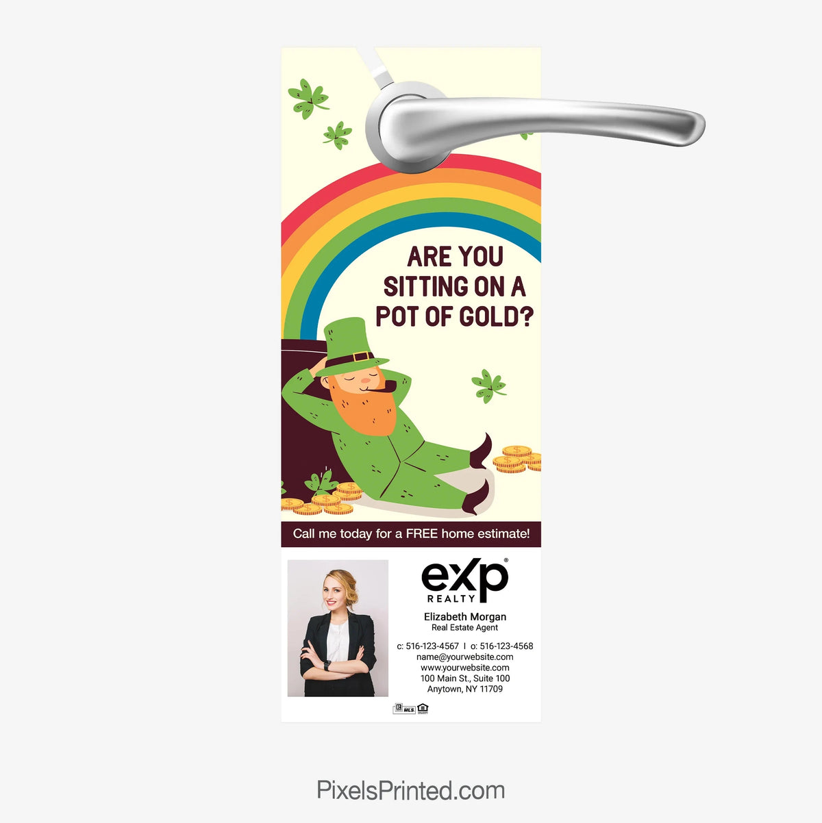 EXP Realty festive spring real estate door hangers PixelsPrinted 