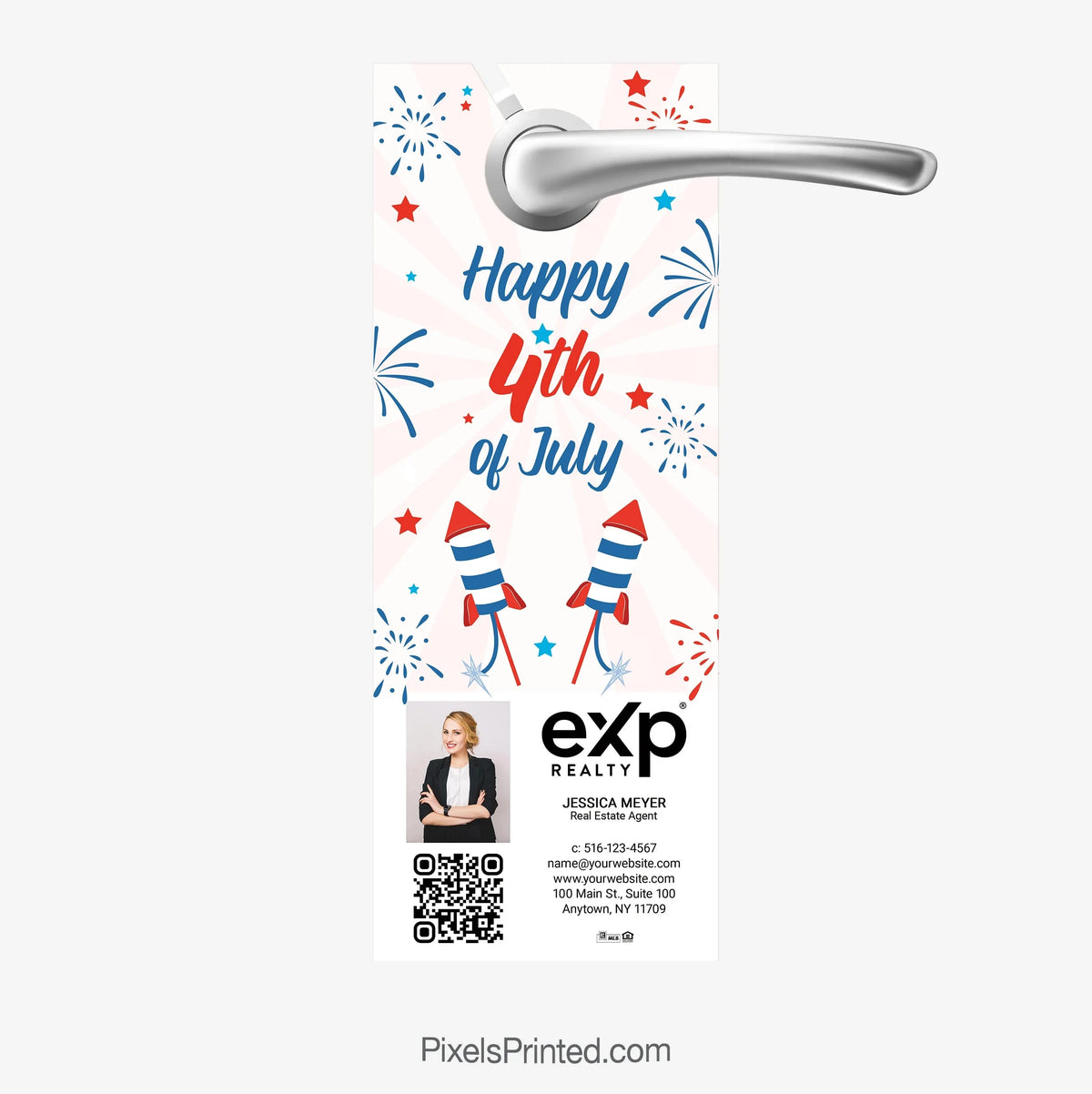 EXP Realty Fourth of July local expert door hanger PixelsPrinted 