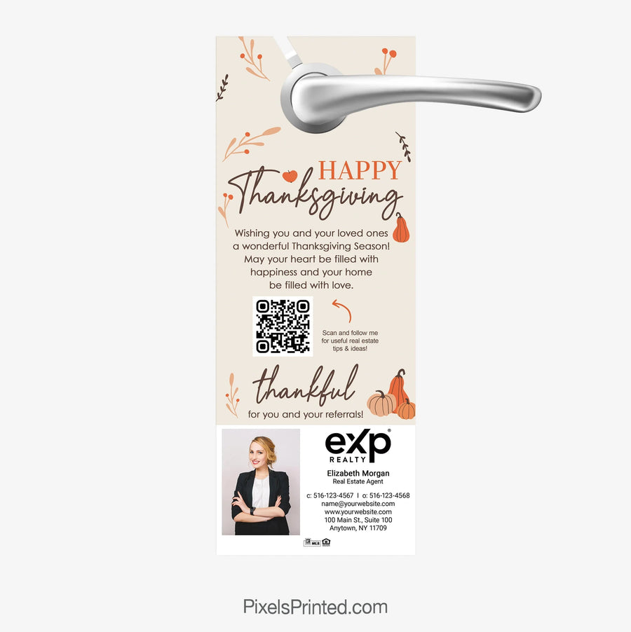 EXP realty Happy Thanksgiving door hangers PixelsPrinted 