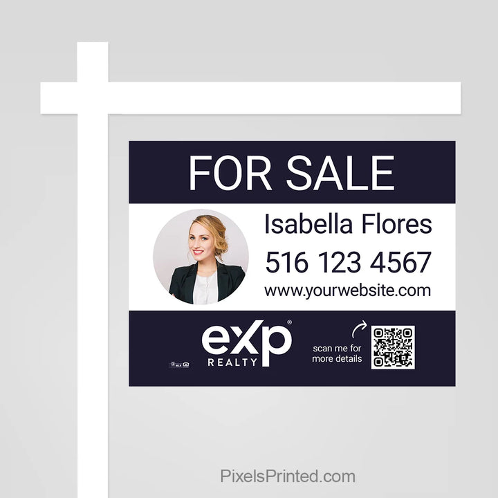 Professional eXp Realty property sign panel that makes a listing more visible to potential buyers.