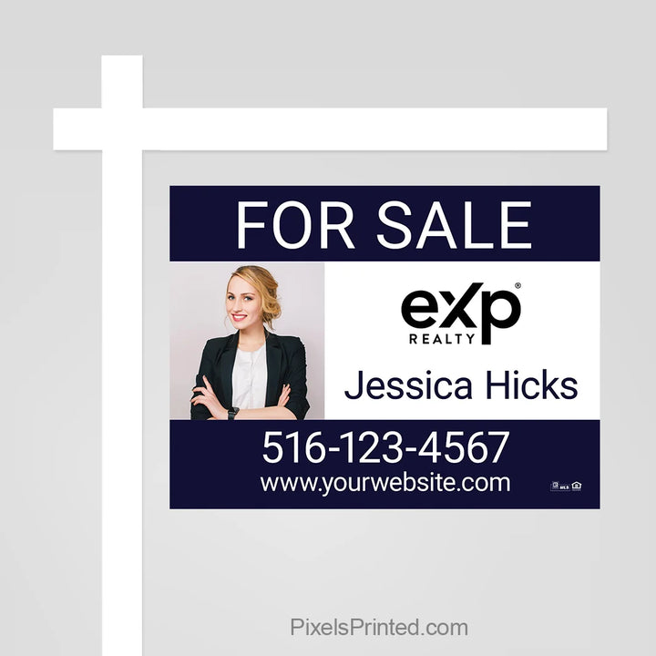 eXp Realty home listing sign panel designed to make properties more noticeable to nearby buyers.