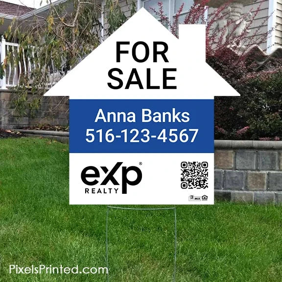 EXP realty house shaped yard signs yard signs PixelsPrinted 