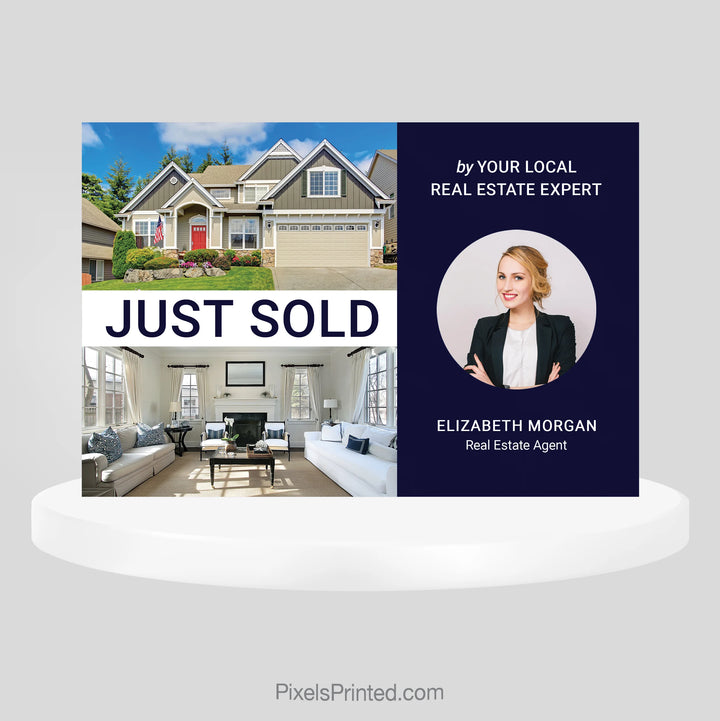 eXp Realty Just Sold postcard for agents showcasing a successful sale and building visibility with nearby homeowners.
