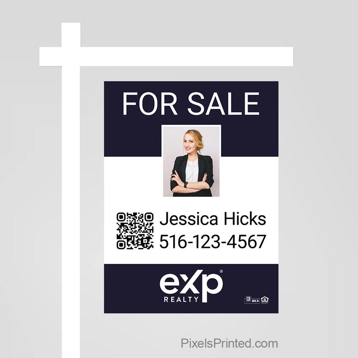 eXp Realty for sale sign panel that helps agents put their name and listing in front of local buyers.