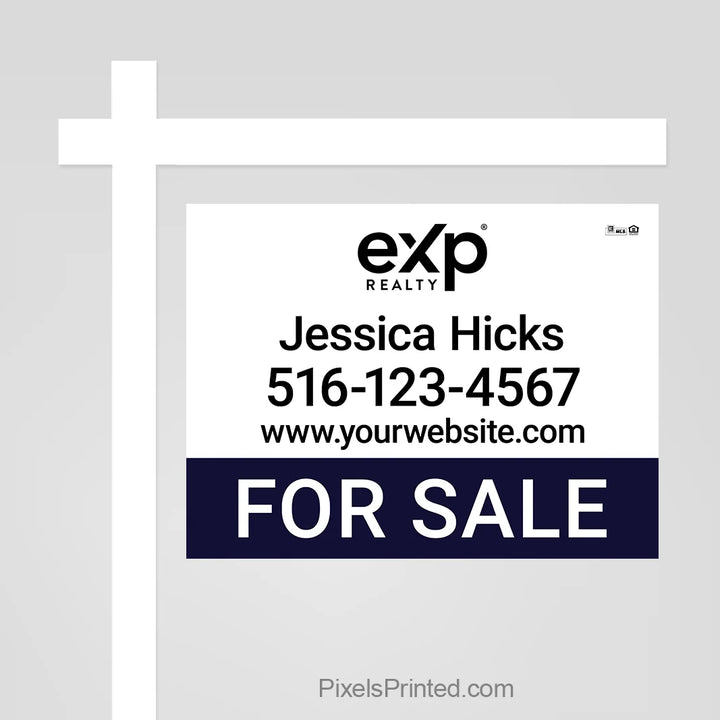 eXp Realty agent property sign that keeps the listing visible and helps reinforce the agent's professional presence.